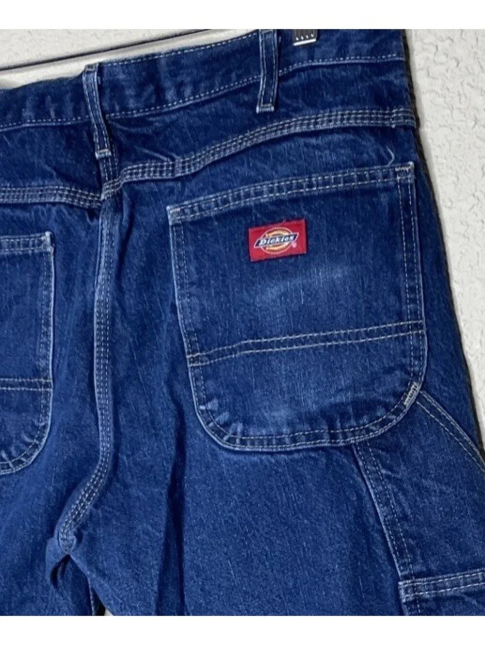 VTG Dickies Carpenter Blue Jeans Mens 34x30 Relaxed Fit Utility Workwear **READ*